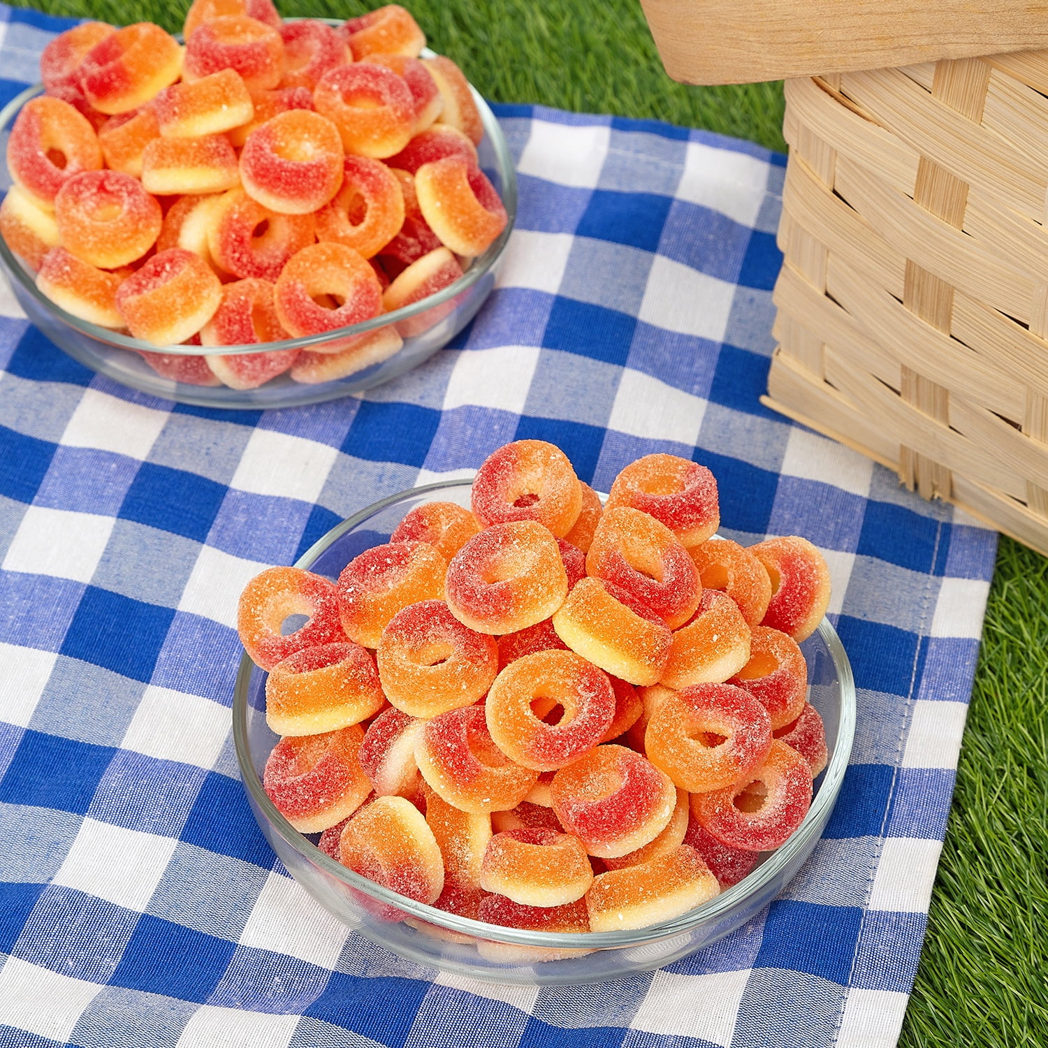 Kervan Candy Bebeto Peach Rings - Fruity, Soft, Sweet & Sour Gummy Candy Bulk for Kids, Gift Snacks and Parties - Peach Gummies Big Party Size Bag (5 lbs)