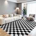 thumbnail image 1 of Alfombra Area Terrug a cuadros blancos y negros, 160 x 230 cm, 1 of 8
