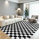 thumbnail image 1 of Alfombra Area Terrug a cuadros blancos y negros, 160 x 230 cm, 1 of 8