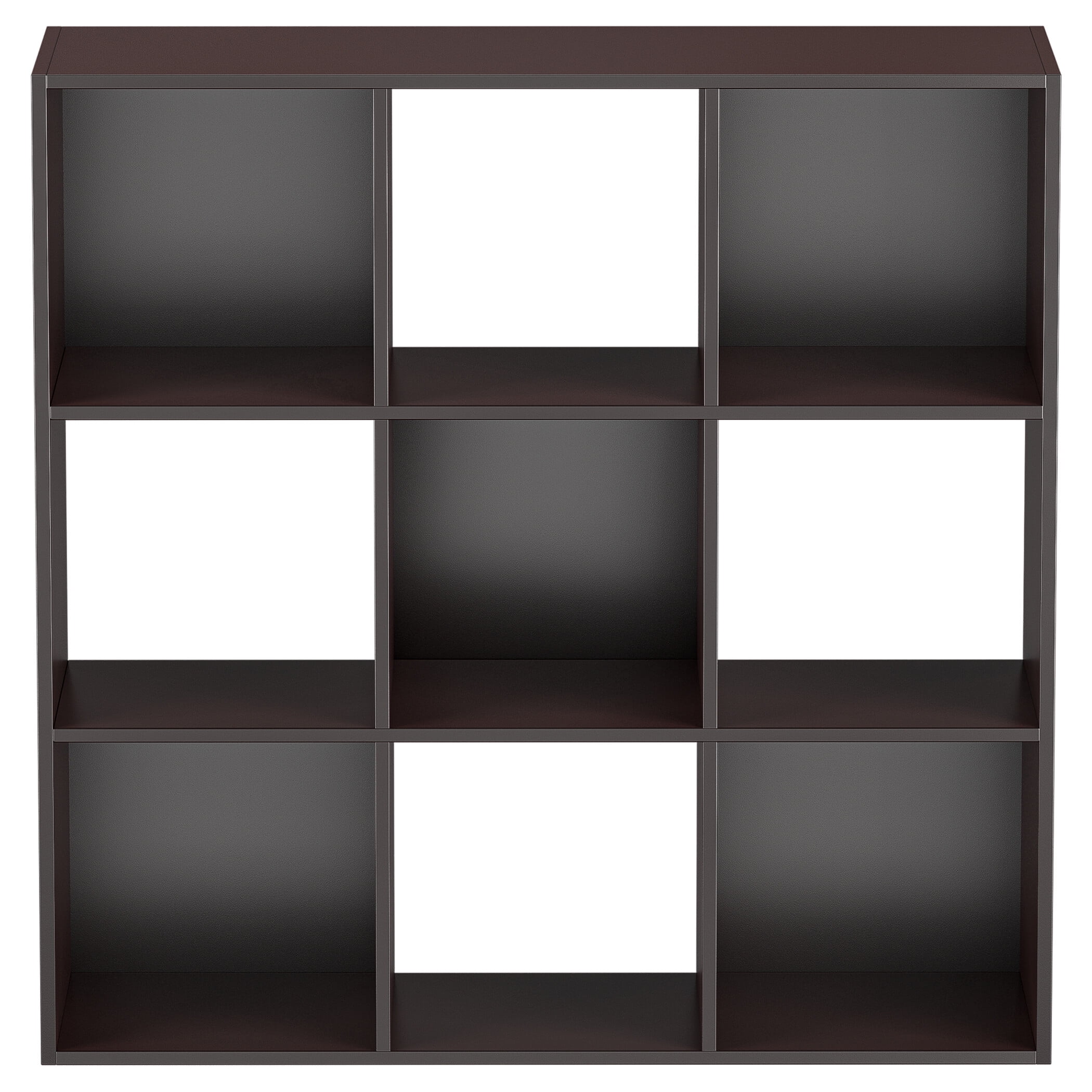 HomGarden 3-Tier 9 Cube Storage Organizer, Wood Bookcase Cabinet Bookshelf Espresso
