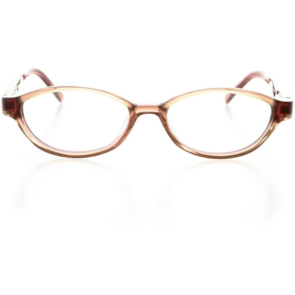 Womens Optical Eyewear - Oval Shape, Plastic Full Rim, Olive Brown