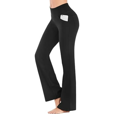 Flared Wide-leg High-waisted Slimming Athletic Pants with 4 Pockets, Women's