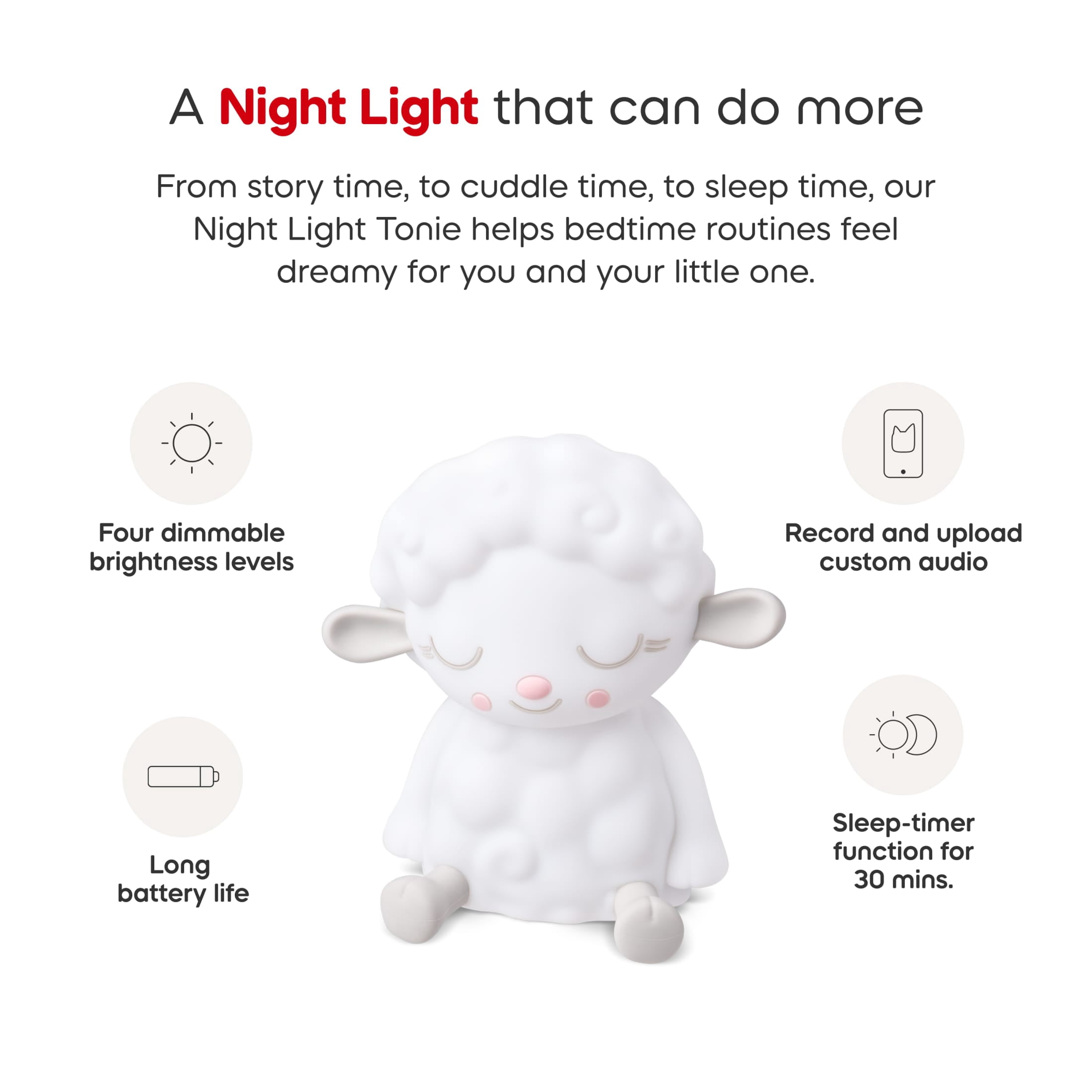 tonies Sleepy Friends: Sleepy Sheep Night Light, Age Group 3+