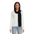 Time and Tru Women's Knit Scarf with Ribbed Trim