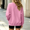 thumbnail image 4 of Stralyhd Crew Neck Sweatshirt for Women Oversized Loose Casual Long Sleeve Pullover Tops Comfy Soft Y2k Fall Winter Clothes Pink S, 4 of 5