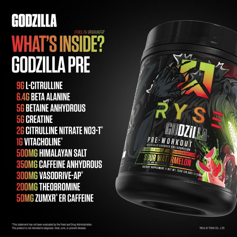 RYSE Godzilla X Noel Deyzel Pre Workout Powder - Sour Watermelon