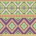 thumbnail image 2 of Ambesonne Mexican Fabric by the Yard Upholstery, Triangle Square Tribal Art, 3 Yards, Salmon and Avocado Green, 2 of 5