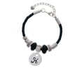 thumbnail image 2 of Delight Jewelry Silvertone Large Script Letter - H - 3/4'' Disc - Niece Celtic Knot Leather Bead Bracelet, 7"+2" Extender, 2 of 4