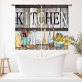 thumbnail image 5 of Rustic Kitchen Curtains,Country Vintage Farmhous Fork and Spoon Woodern Plank Board Cook Theme Rod Pocket Curtain Tiers for Cafe Living Room Bedroom Window Drapes Treatment 2 Piece Set,55X39 Inch, 5 of 5