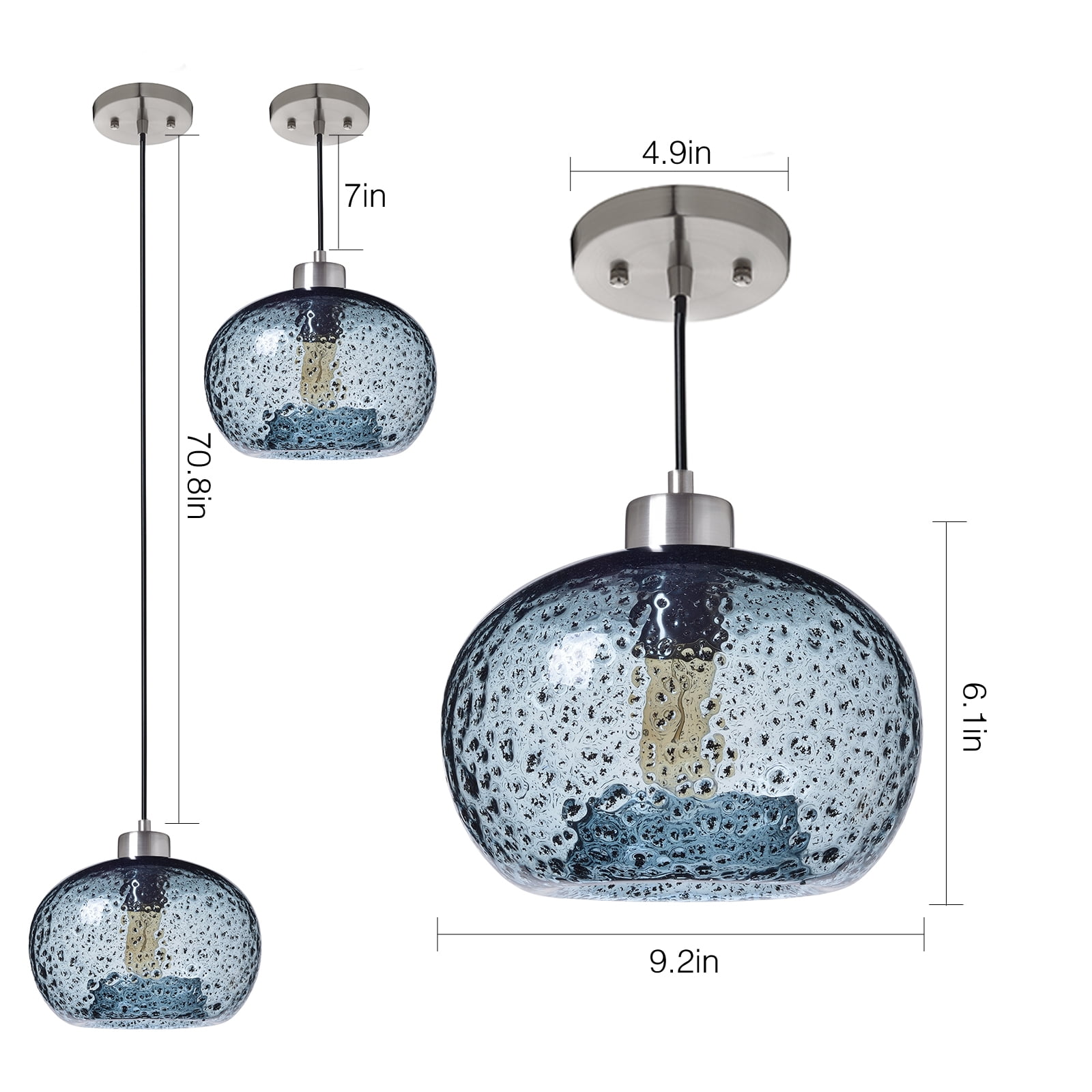 Casamotion mini pendant light handblown 2024 rustic seeded glass hanging light