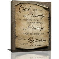 Serenity Prayer Wall Art Inspirational Bible God Quotes Canvas Prints Painting Vintage Christian Scripture Pictures Framed Positive Artwork Home Decor for Bedroom Dining Living Room 12"x16"
