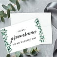 thumbnail image 3 of Koyal Wholesale Groomsmen Wedding Day Gift Cards with Envelopes set of 8 Frosted Green Leaves On My Wedding Day Cards, 3 of 5