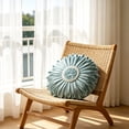 thumbnail image 6 of Textured Floral Throw Pillow Handmade Petal Flower Cushion, Light Teal Decor Pillow Sofa Bedroom Coastal Farmhouse Accent, Multiple Styles Soft Plush Decorative Home Accent Cushion Gift Indoor Use(A), 6 of 6