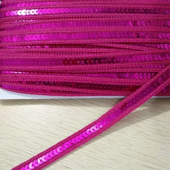 Namzi Sparkly Sequin Trim, 0.5 Inch Flat Glitter Sequin Ribbon,Bling Fabric Sewing Crafts Embellishment,10 Yards,G09