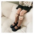 thumbnail image 2 of Calcetines para niñas, medias hasta la rodilla, calcetines cálidos de algodón con animales de dibujos animados, calcetines de algodón para niños, talla única, diseño de oso de peluche, Color café, 2 of 5