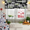 thumbnail image 5 of 2 Pack Valances for Window, Sage Green Black Geometric Short Curtains for Kitchen Bedroom Living Room, Modern Abstract Art Block Rod Pocket Small Window Treatment Valance Drapes 54 x 18 Inch, 5 of 8