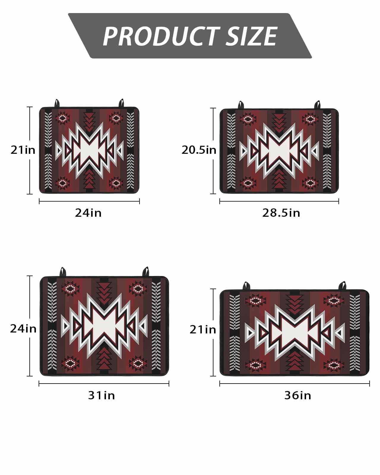 Stove Top Covers for Electric Stove, Red Black Glass Stovetop Cover Protector, Southwest Geometric Aztec Farmhouse Tribal Induction Cooktop Protector Oven Mat for Kitchen Countertop 36"x21"