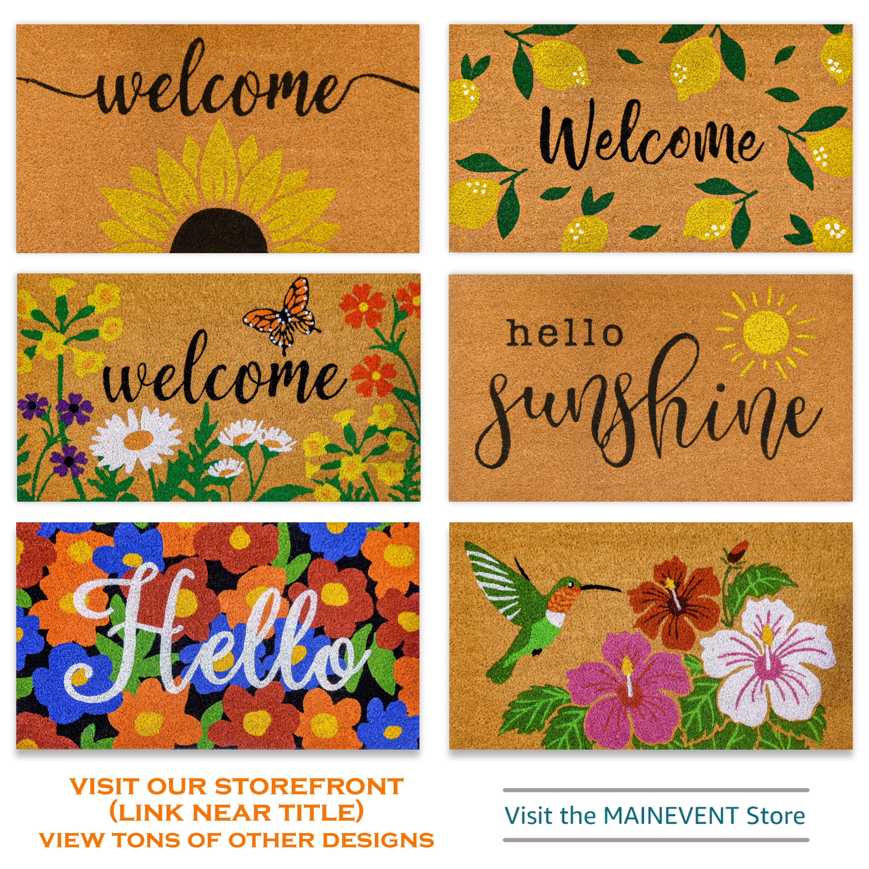 MAINEVENT Hummingbird Doormat Coir 30x17 Inch, Garden Outdoor Welcome Mat for Outside
