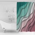 thumbnail image 2 of Fabric Green Dark Pink Shower Curtains Modern Geometric Bath Curtain Abstract Beach Waterproof Bathroom Curtain Decorative Bathtub Accessories 72x72inch, 2 of 6