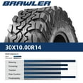 thumbnail image 4 of OBOR Brawler 30x10R14  30x10x14 UTV Tires Off-Road 10 Ply Front/Rear Tires for UTV SxS, 4 of 5