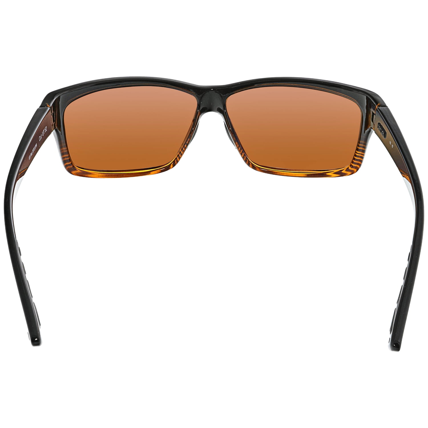 Costa Del Mar Men's Cut Polarized Rectangular Sunglasses, Coconut Fade/Grey  Blue Mirrored Polarized-580G, 60 mm 