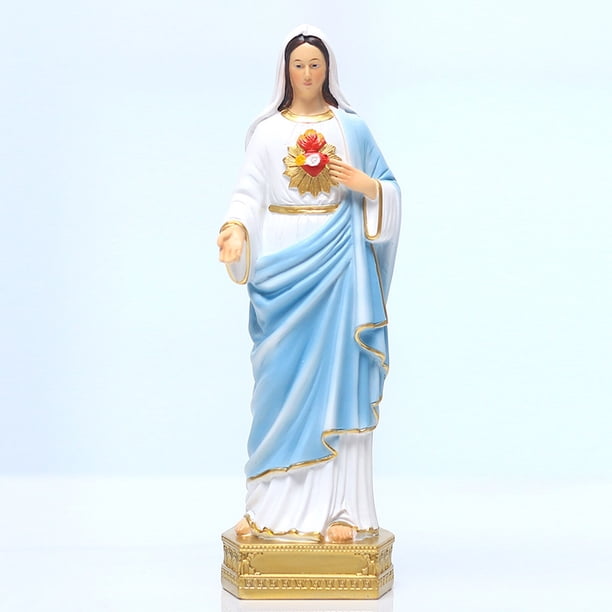 Blessed Virgin Mary Figurine Pastel Color Mother Mary Statue Resin Stone Religious Christian Figurine Decoration heqiyong toy