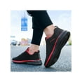 thumbnail image 6 of Harsuny Mens Running Lightweight Casual Sneaker Non-Slip Knit Sneakers Hiking Comfortable Shoes Black Red 6.5, 6 of 9