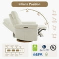 thumbnail image 3 of Spruce & Spring Triple Motor Power Swivel Recliner for Mothers, Cream-Chenille, 3 of 21