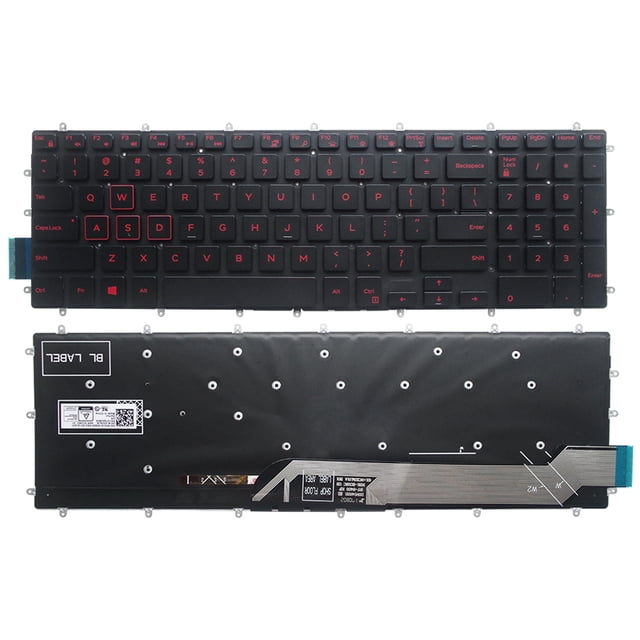 Clavier d'Ordinateur Portable Rétroéclairé US pour Dell G3 3590 3579 3779 3593 G5 5500 G7 7588 7570 7580 7587 Anglais Rouge Rétroéclairage