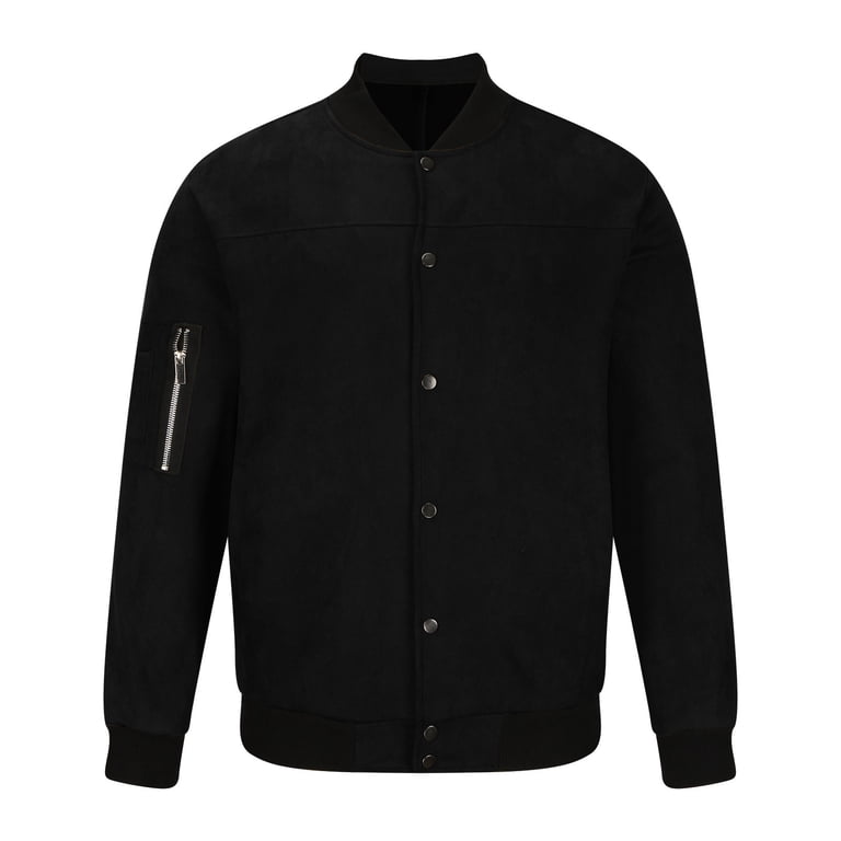 JUUYY Men's Casual Varsity Jacket Long Sleeve Button Down Cardigan