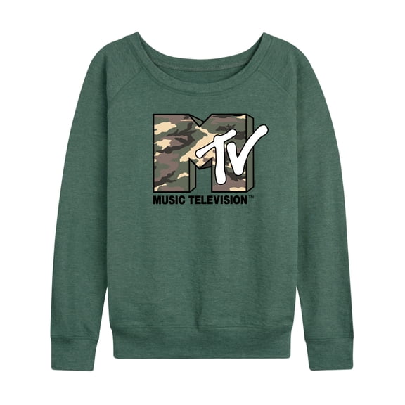 MTV Logo - Camo Logo - Women's French Terry Long Sleeve Pullover