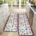 thumbnail image 4 of Kitchen Rugs Sets Of 2,Colorful Mushroom Cartoon White Pattern Anti Fatigue Kitchen Mat Rugs Non Slip Washable,Decorative Kitchen Floor Mats for Kitchen,Sink,Laundry,17"x47"+17"x47", 4 of 5