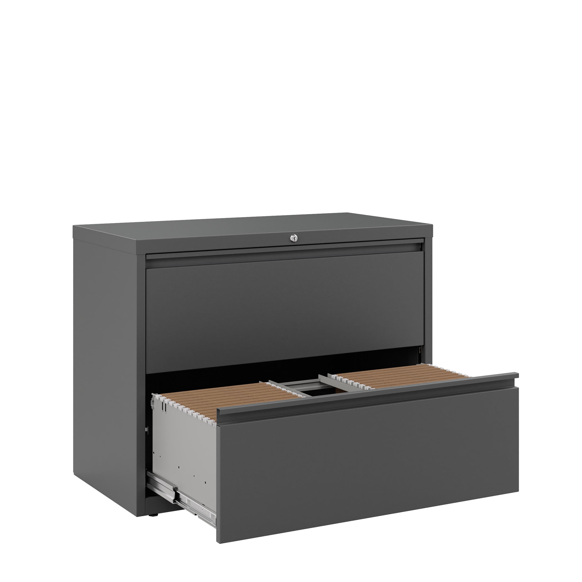 Hirsh 36 Inch Wide 2 Drawer Metal Lateral File Cabinet for Home and Office, Holds Letter, Legal and A4 Hanging Folders, Charcoal