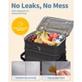 thumbnail image 4 of HOTOR Double-Layer Insulated Lunch Box for Men & Women, Leakproof Cooler for Work, Travel & Picnic, 11.1" x 9.7" x 6.7", Black, 4 of 10
