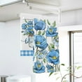 thumbnail image 3 of Spring Summer Floral Flower Kitchen Dish Towels Set of 2, Bloom Blue Poppy Mason Jar Hand Towels Drying Baking Cooking Cloth, Plaid Check Farmhouse Seasonal Home Kitchen Decor 18x26 Inch, 3 of 6