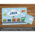 thumbnail image 2 of Printtoo Personalized Placemat & Coaster Set For Kids Toddlers,Birthday Gift For Boys,Gift For Girls,Train-8x11.5 Inch, 2 of 5