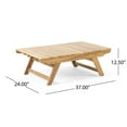 thumbnail image 4 of GDF Studio Kaiya Outdoor 2 Seater Acacia Wood Loveseat and Coffee Table Set, Teak and White, 4 of 16