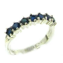 LBG 925 Sterling Silver Natural Sapphire Womens Anniversary Ring - Size 6.25