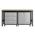thumbnail image 1 of Pemberly Row 3-Piece Modern Metal Worktable & Garage Cabinet Set in Gray, 1 of 26