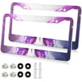 thumbnail image 2 of Purple Abstract Butterfly 2 Pack License Plate Frames,Universal Aluminum Car License Plate Covers with 2 Holes and Screws Home Decor, 2 of 7