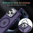 thumbnail image 2 of Skin Feel Compatible with iPhone 15 Pro Max Case Build in Kickstand, Compatible with MagSafe, Matte Translucent Slim Protective Anti-Fingerprint Cover (Dark Purple,IP 15 Pro Max), 2 of 18