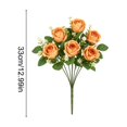thumbnail image 2 of Fake Flowers Realistic Silkly Rose Bouquet, 7 Stems 12.99 Inch Artificial Faux Flower Arrangement No Fade, Waterproof for Wedding Bridal Bouquets, Photography, Home Centerpieces Decor, 2 of 5