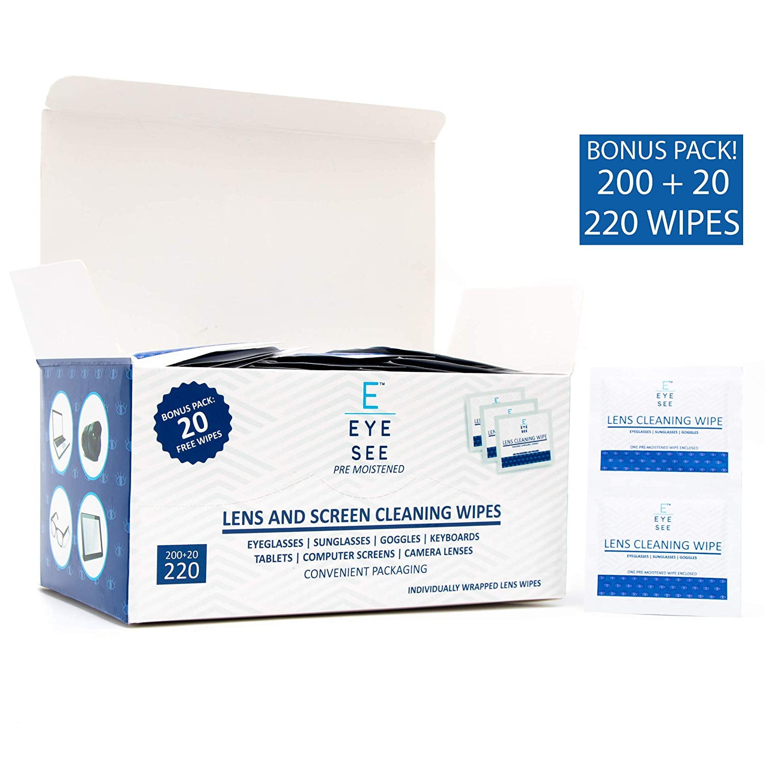 Eye See Lens Cleaning Wipe Use as Eyeglass Cleaning Wipes or