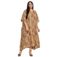 thumbnail image 7 of Gypsie Blu Light Brown Tribal Plus Size Polyester Long Kaftan Dresses for Women, 7 of 7