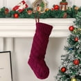 thumbnail image 2 of Dengmore Christmas Stockings 18 Inches Knitted Christmas Stockings Fireplace Hanging Gift Bags Monogram Xmas Stockings for Kids Family Holiday Party Decoration, 2 of 6
