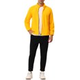 thumbnail image 2 of INSPIRE CHIC Men's Full Zip Stand Collar Polar Fleece Jacket Long Sleeve Yellow S, 2 of 5