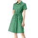 thumbnail image 1 of Vestido camisero de algodón con cuello abotonado y vestidos tipo safari para mujerVerde XL, 1 of 6