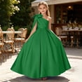 thumbnail image 2 of Zpanxa Girls Dresses, Kid's Bow Party Dress Solid Sleeveless Casual Dresses Green 5 Years, 2 of 6