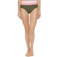 thumbnail image 4 of DKNY Women's Colorblocked High Waist Bikini Bottoms Swimsuit Green Size Large, 4 of 4