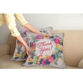 thumbnail image 2 of Ambesonne Flower Throw Pillow Cover 2 Pack, Thank You Words Ceramic, 16", Multicolor, 2 of 5